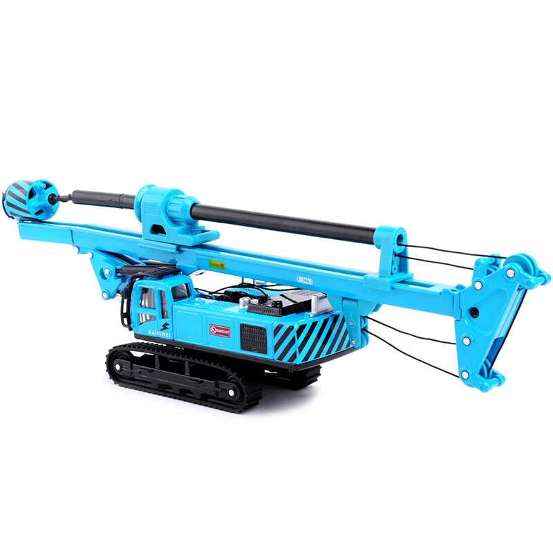 Rotary Drilling Rig Toy Model Metal Diecast Construction Vehicle Blue - Image 3 of 4