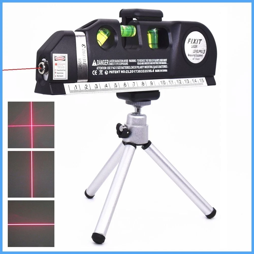 Multipurpose Laser Level Vertical Horizon Measuring Tape Aligner with Tripod pro