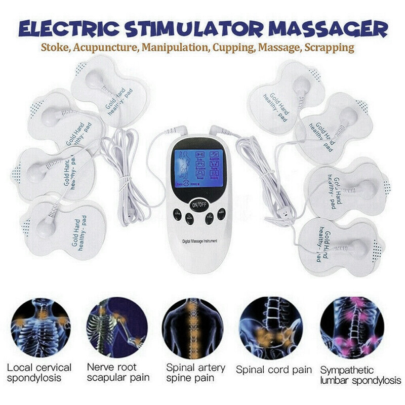 Electrical Massager Tens Machine Unit Back Pain Therapy Pulse Muscle