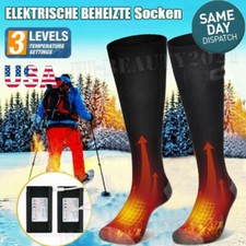 Electric Heated Socks Rechargeable Battery Winter Thermal Warm Skiing Hunting US
