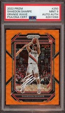 2022 Panini Prizm #250 Shaedon Sharpe Orange Wave Rookie Auto /60 Psa MINT 9
