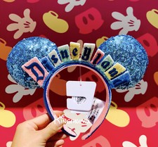 Disney Parks Classic Disneyland Wall Sign Marquee Minnie Sequin Ears Headband