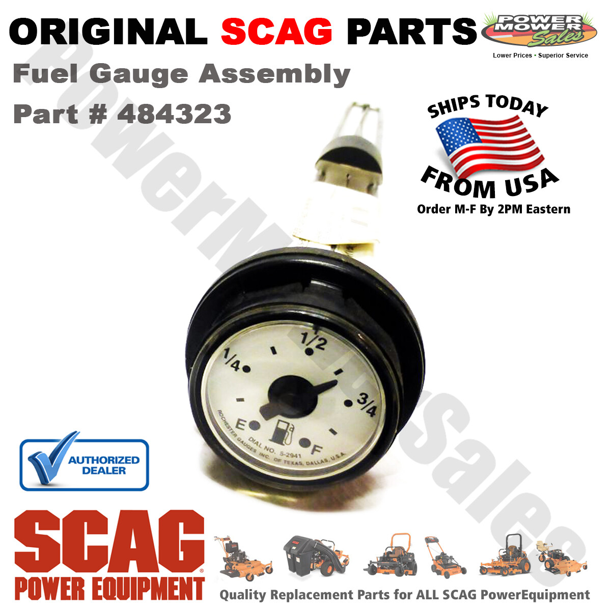 【シーザー】 Scag Fuel Gauge Assembly, 12.0 for Lawn Mowers / SCZ48V-25CV