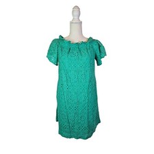 ANA New Approach Women's Mini Dress, Size S Eyelet Lace, Short Sleeve Off Should