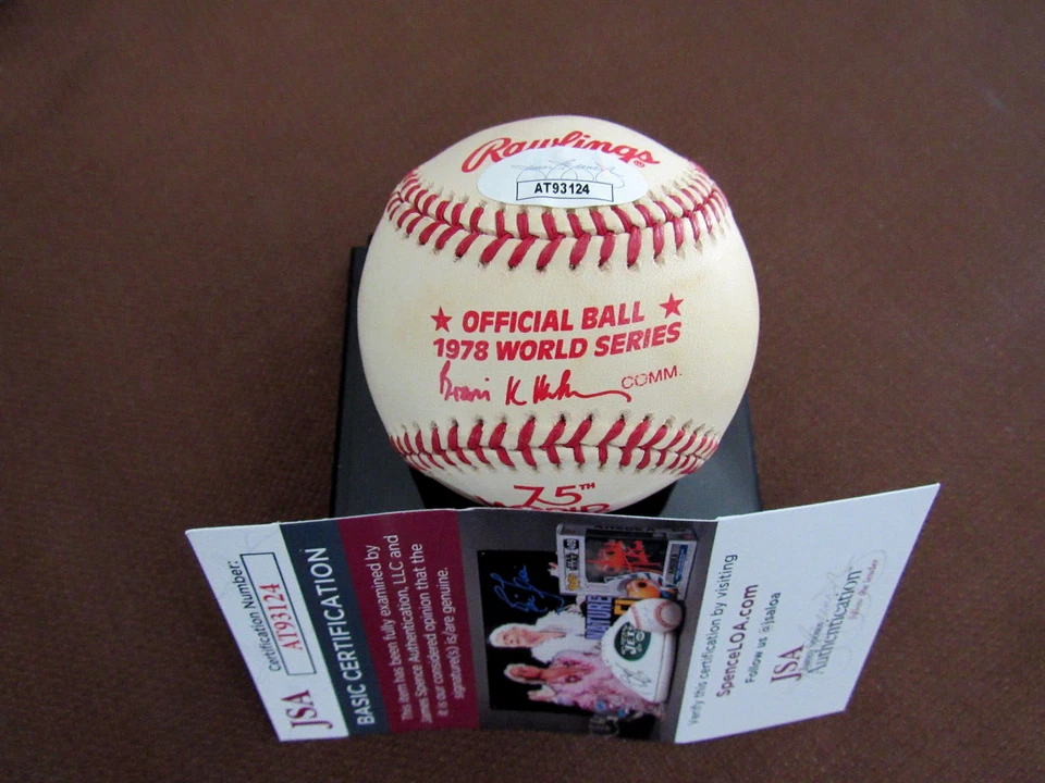 LOU PINIELLA 1978 WSC NEW YORK YANKEES SIGNED AUTO 1978 WS GAME BASEBALL JSA - Image 2 of 3