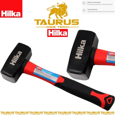 1 kg HILKA Schlägerhammer ergonomischer Fiberglasschaft geschmiedeter Stahlkopf UK KOSTENLOSER VERSAND