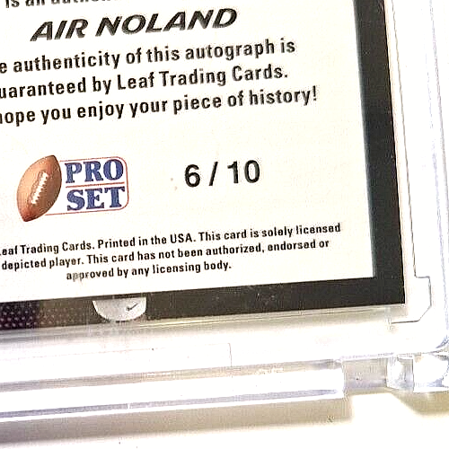 2024 Leaf Pro Set Platinum Prospects Green #PR-AN1 Air Noland XRc Auto #6/10 - Picture 3 of 4
