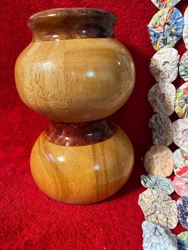 Handmade Original Woodwork Double Bubble Vase with Oak and Cedar - Picture 3 of 5
