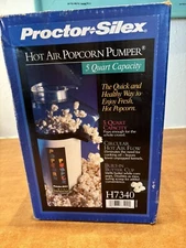 Proctor Silex Vintage Popcorn Pumper 5 Quart Hot Air Corn Popper H7340 SEALED