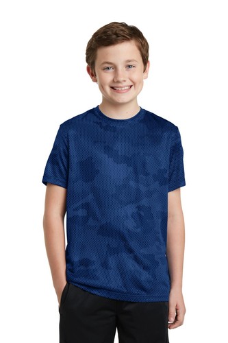 Sport-Tek YST370 Youth 100% Polyester High Performance Camohex Tee Top T-Shirt - Picture 13 of 14