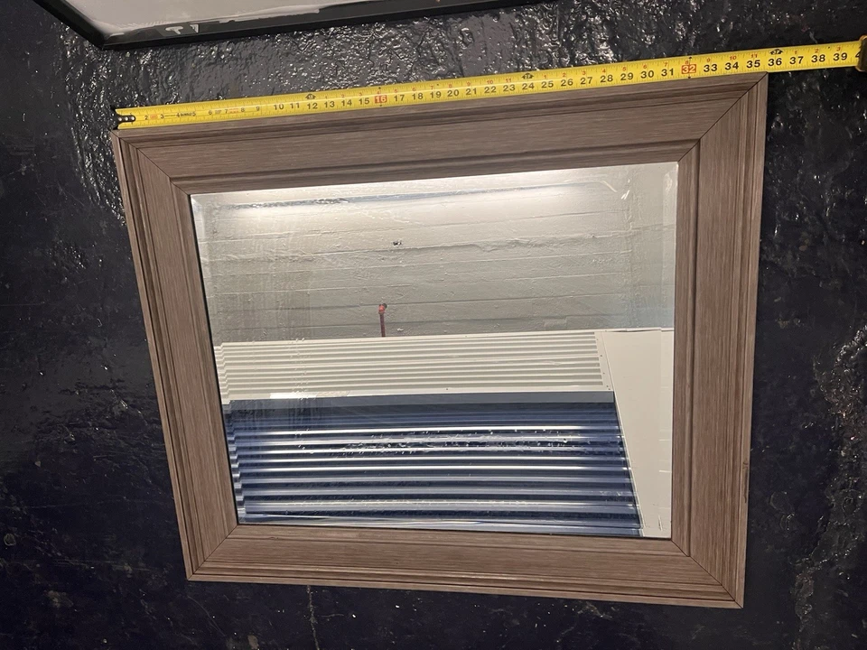 35" x 30" Brown Wall Mirror - Image 2 of 3