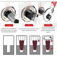 Precision Thread Screw Extractor Kit for Damaged Bolts Screws Pipe Use