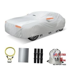 30 Layers Car Cover for Automobiles All Weather Fit Sedans 181"-190" Silver