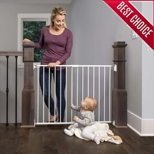 Extra Wide 2-in-1 Stairway and Hallway Baby Safety Gate with Mounting Kit New