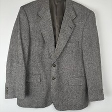 Bert Pulitzer Mens 42S Silk Tweed Sport Coat Blazer Gray Old Money Heritage