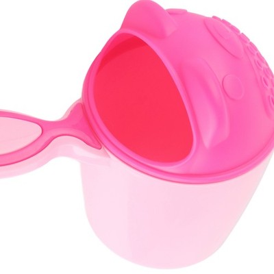 Baby Shampoo Rinse Cup Eye Protection Pink Comfortable Handle For Baby Bath BAK