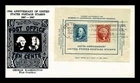 US COVER POSTAGE STAMP CENTENARY SOUVENIR SHEET FDC SCOTT 948 CROSBY PHOTO
