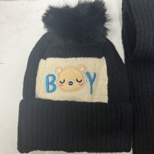 2Pcs Kids / Baby Winter Hat Scarf Set, Warm Fleece Lining Winter Hats
