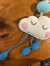 Knitted Cloud Baby Mobile with rain drops