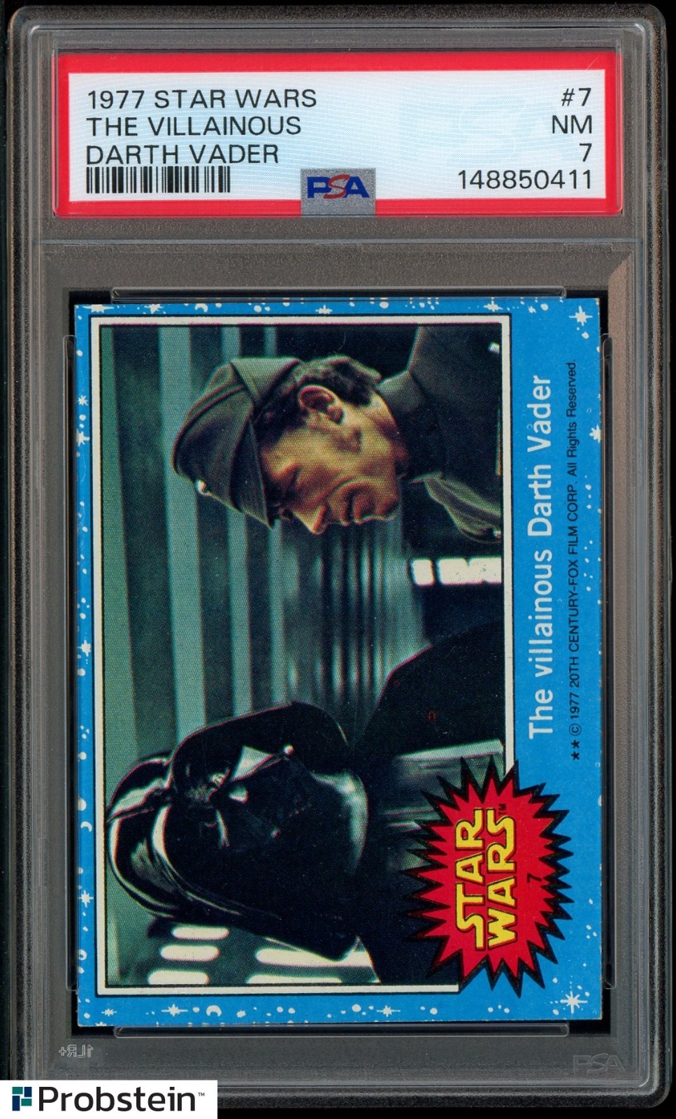 1977 Topps Star Wars #7 The Villainous Darth Vader PSA 7 NM