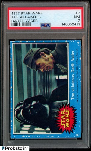1977 Topps Star Wars #7 The Villainous Darth Vader PSA 7 NM