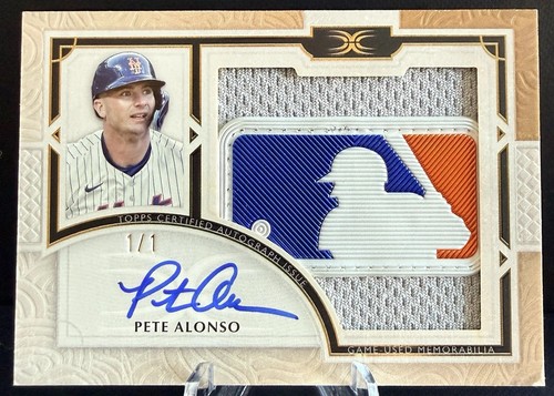 1/1 2025 Topps Definitive GOLD Pete Alonso MLB Logoman Patch Auto 1/1 NY Mets