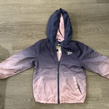 OshKosh B'gosh Fleece Lined Jacket Hooded Youth KIds Size 4 Pink Blue