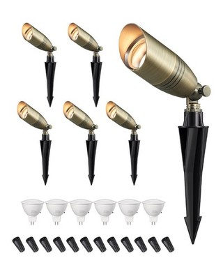 EDISHINE Solid Brass Landscape Spotlight Outdoor,12V Low Voltage LED Landscape