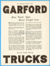 1920 Garford Motor Truck Company Lima Ohio Keep the traffic moving vintage ad