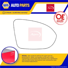Mirror Glass fits OPEL ASTRA K 1.2 Right 19 to 22 O/S Driver Side Door Apec New