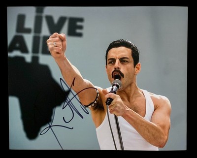 SIGNED RAMI MALEK BOHEMIAN RHAPSODY PHOTO RARE FREDDIE MERCURY QUEEN LIVE AID