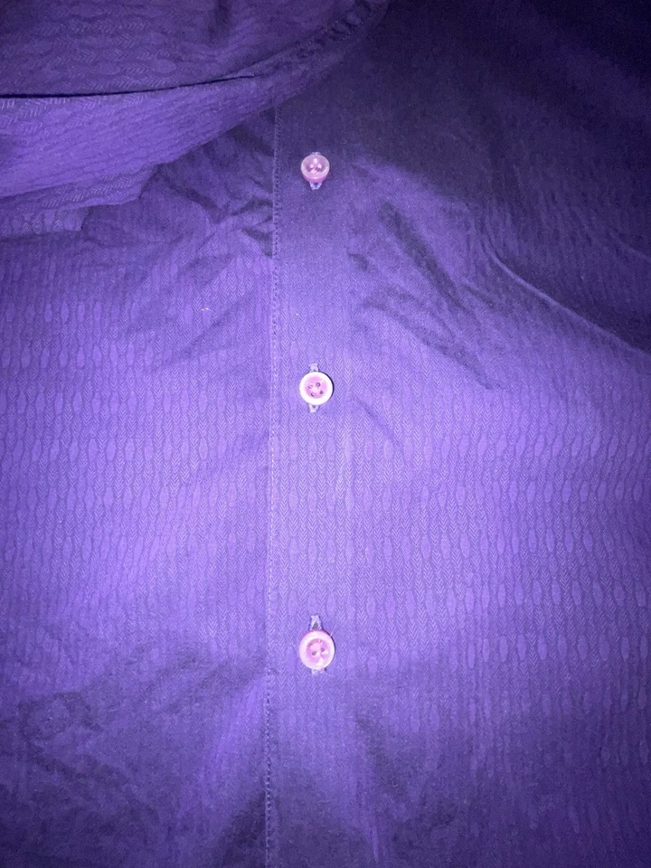 Robert Graham Mens•2XL Flip Cuff Shirt Purple Psychedelic Floral Cotton Button - Image 2 of 4