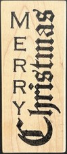 The Last Word Merry Christmas Gothic Font Rubber Stamp