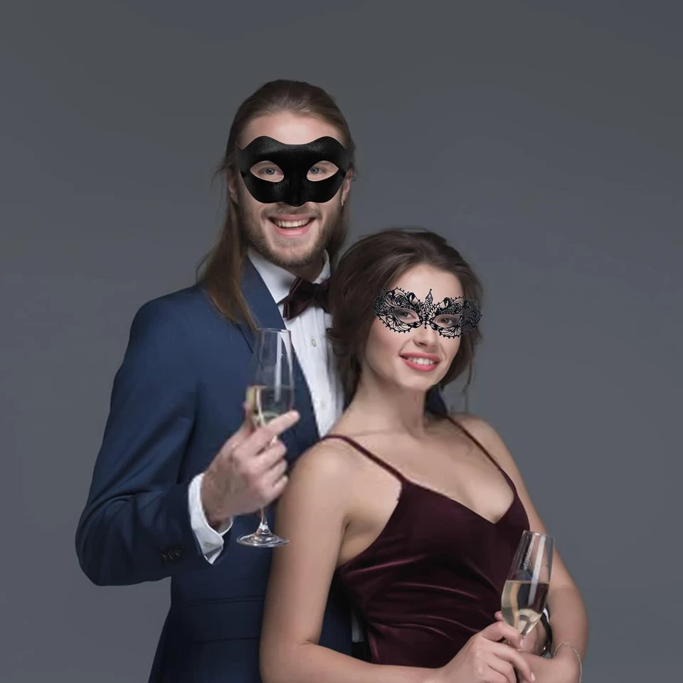 2 Stück Venezianische Masken Maskerade Spitze Maskes Halloween - Bild 2 von 4