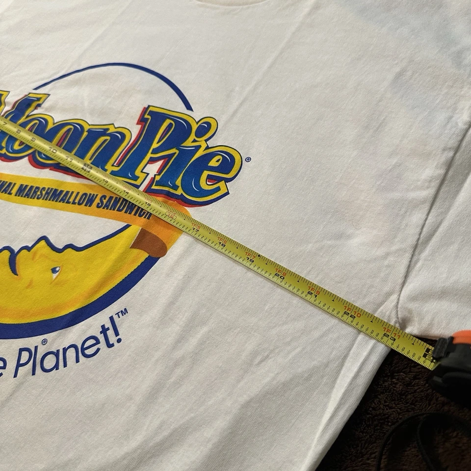Vintage Moon Pie Logo Promo T-Shirt White Single Stitched-Size XL - Image 3 of 4