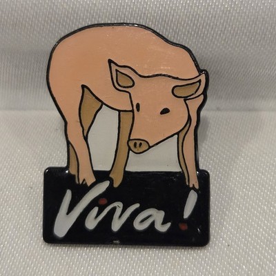 Viva! Emaille Schwein Pin Anstecker Tierrechte Vegan Charity Kampagne Sammlerstück