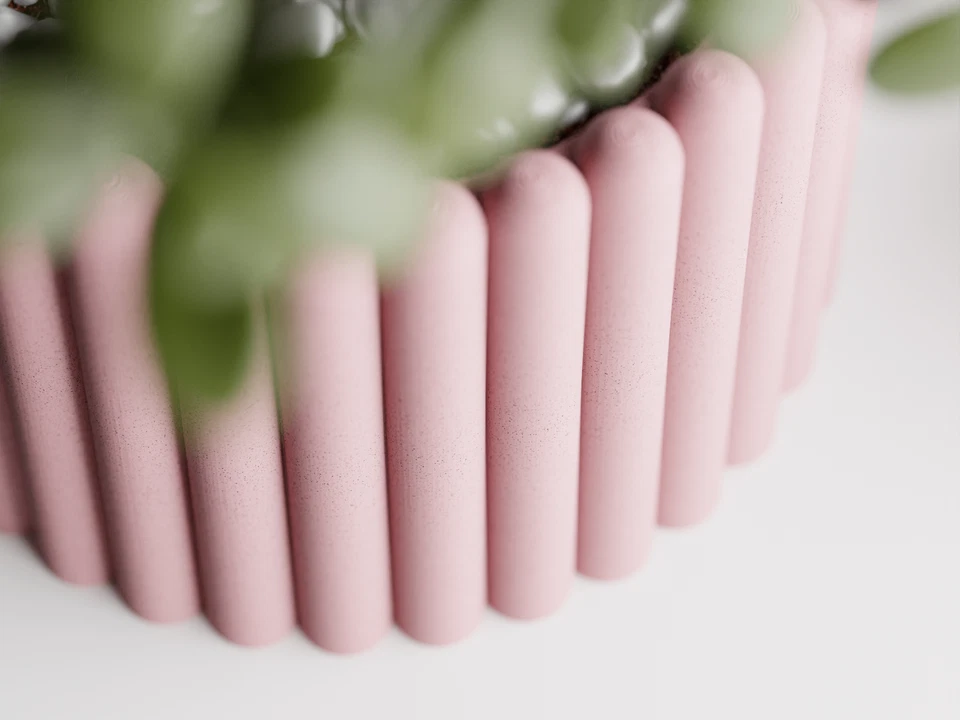 Juego de 2 Macetas Maceta/Maceta Acanalada | 4.5" | Interior/Exterior PERSONALIZABLE Foto 2 de 4