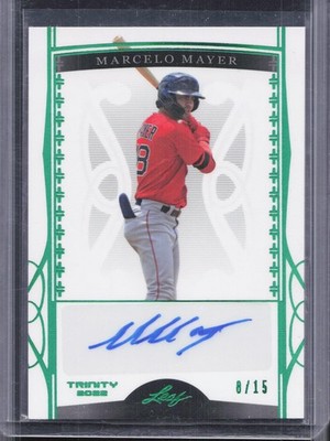 2022 Leaf Trinity Marcelo Mayer Base Autographs Foil Emerald Spectrum #/15