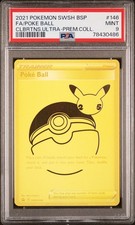 2021 POKEMON SWSH BLACK STAR PROMO #146 FULL ART POKE BALL PSA 9