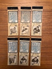(6) 1934-35 Diamond Matchbooks Hockey Lot Chicago Blackhawks Coulter Romnes EX+