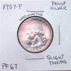 1957 PHILADELPHIA SILVER WASHINGTON QUARTER IN HIGH END PROOF CONDITION