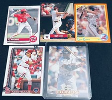 5 Card MLB lot (Barry Bonds, Troy Glaus,Chris Abrams, Lars Nootbaar)