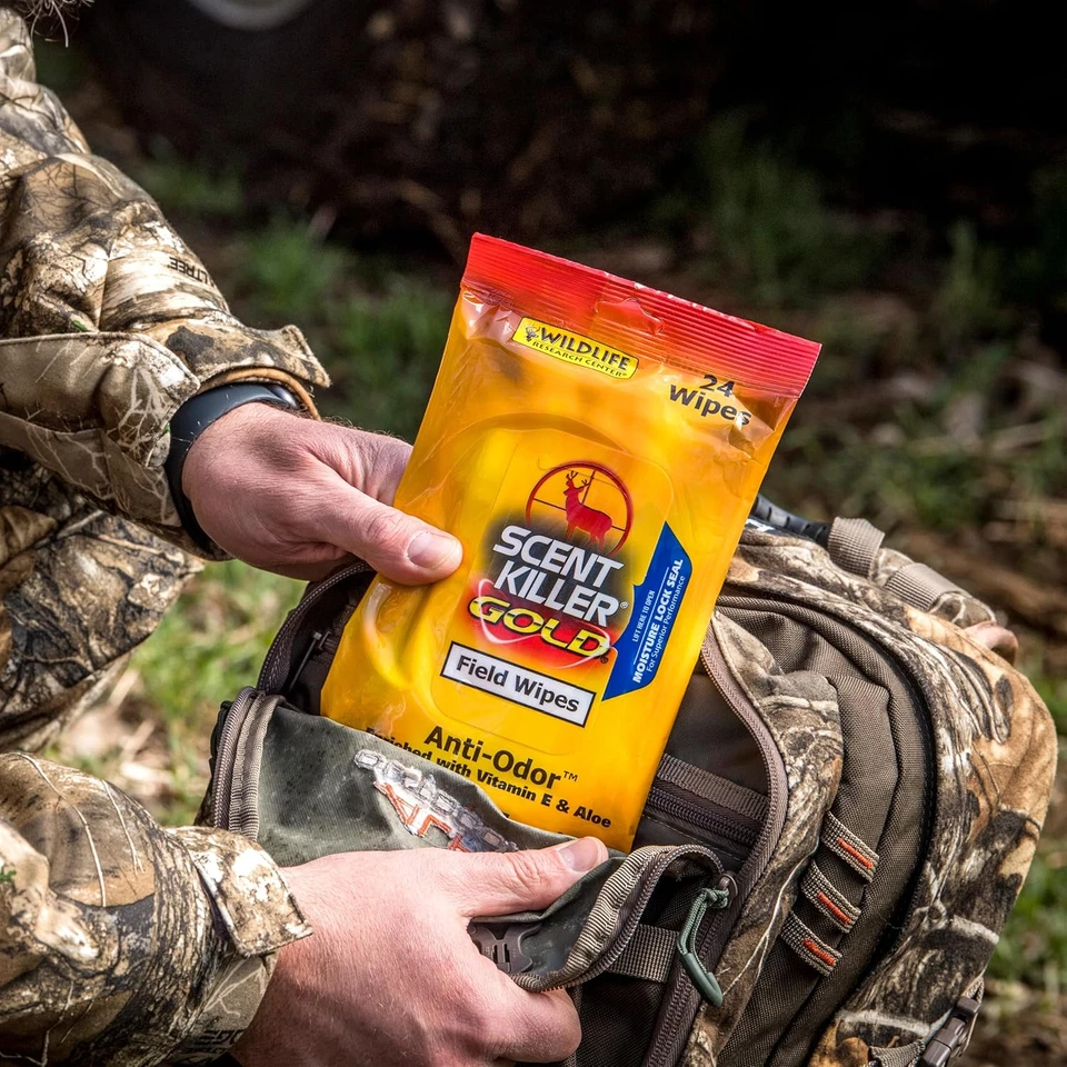 Wildlife Research Scent Killer Gold Field Wipes 24 Pack Hunting Odor Control - Image 3 of 4