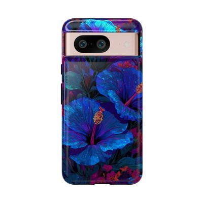 For iPhone 17 / Galaxy S25 / Pixel 10 | Midnight Blue Hibiscus Flower Phone Case