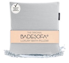 BADESOFA European Luxury Bath Pillow Sz M Back Cushion Grey Water Resistant NWT
