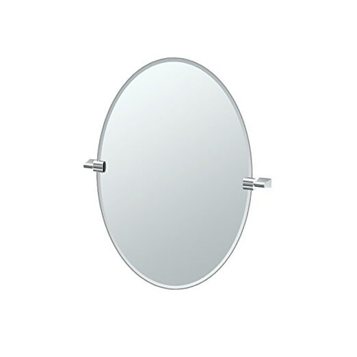 4379 Bleu, Oval Mirror Frameless Oval Chrome, 26.5-inch