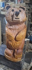 Chainsaw Carving bear Wood Home Garden Sculpture Decoration gr8 Christmas gift 