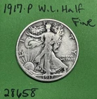1917 Walking Liberty Half Dollar 50c Fine US Coin