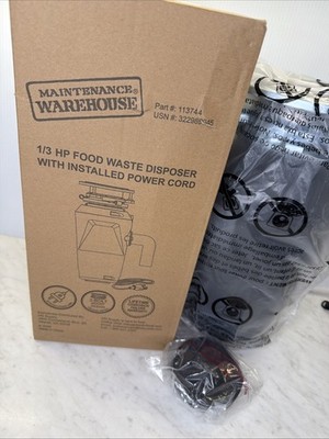 Maintenance Warehouse Disposal 1/3 HP With power cord part#113744 FREE Ship