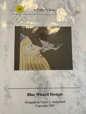 RARE FIND Blue Wizard Designs A FAIRY S KISS Cross Stitch Pattern 2001 Fantasy